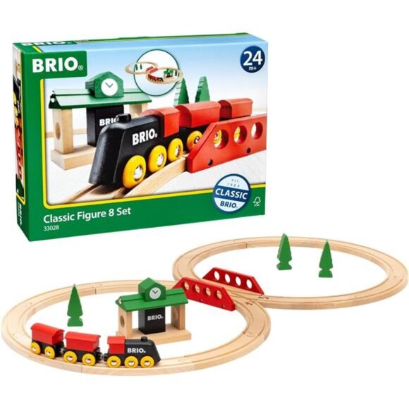 Classic Figure 8 Set - 22-Piece FSC-Certified Wood Train Set & Accessories
